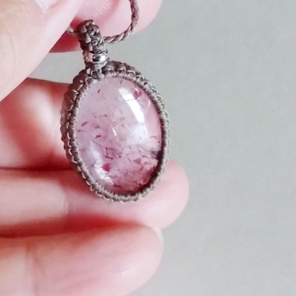 レピドクロサイトインクォーツ マクラメネックレス