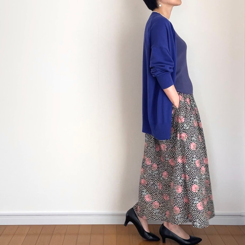 低身長さん向け洋服】リバティプリント ギャザースカート（柄