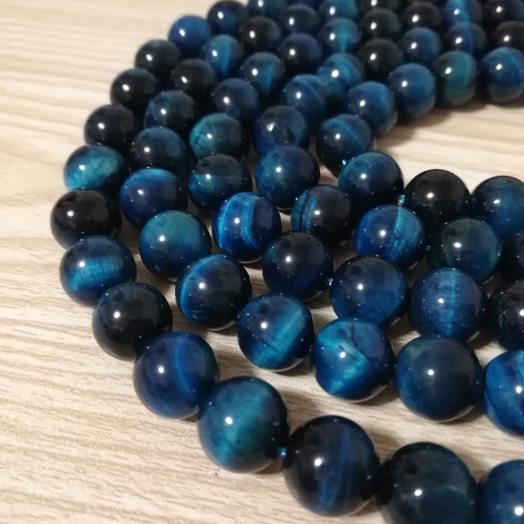 10mm】アクアブルー タイガーアイ【10個】 天然石 kuroro_material
