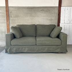 【新品】KOLN SOFA 2×3 オリーブグリーン　ベンチソファ　27日まで ソファ 2.5人掛け 帆布 カバーリング オリーブ グリーン ソファ