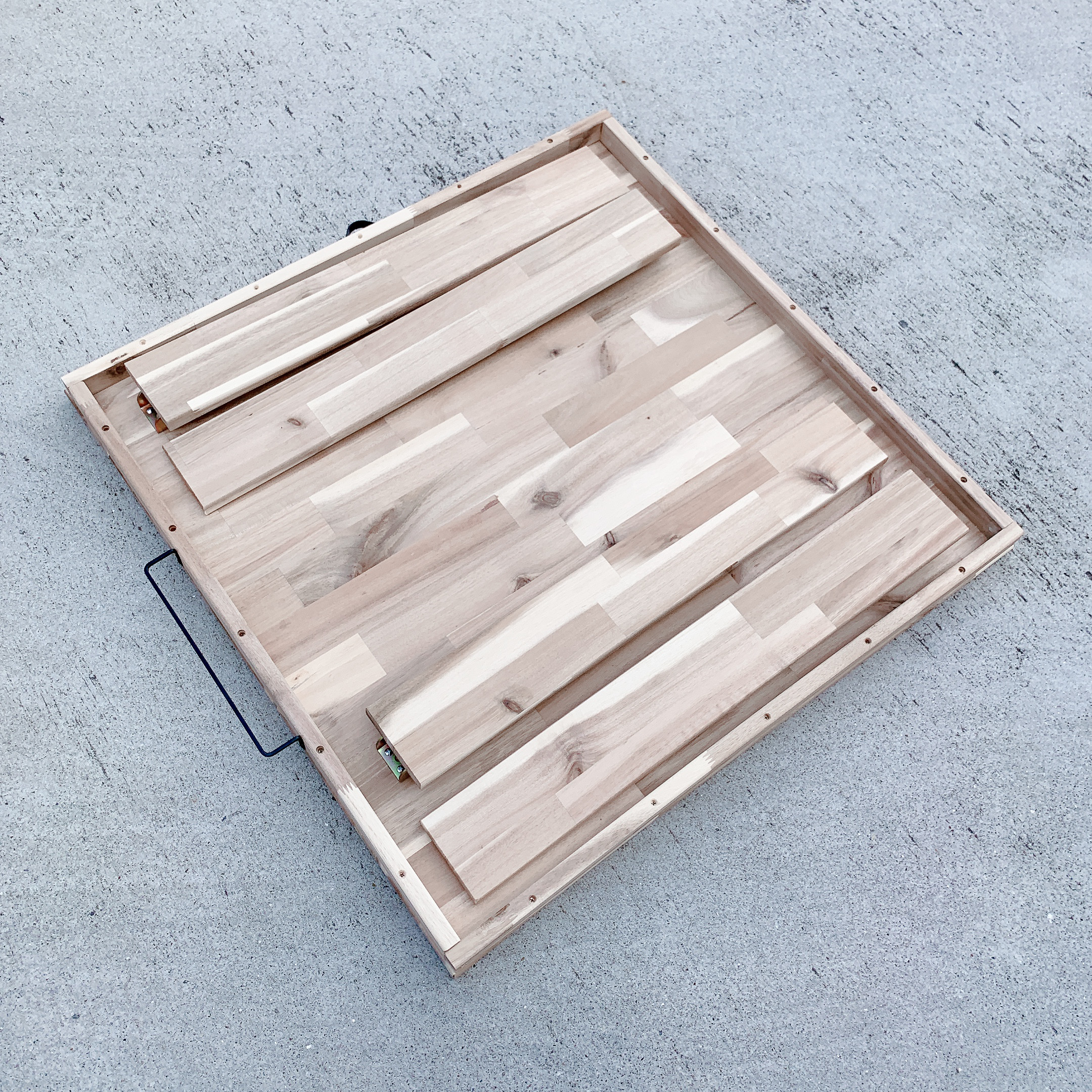 アカシア脚長ガッチリ折りたたみテーブル