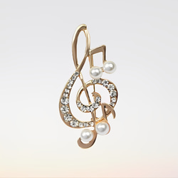 H2275 パール 音符 ブローチ/ゴールド ブローチ ひかり 通販 18491403