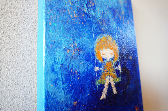 【星とブランコ】＃原画＃イラスト＃ヒーリングアート＃キャンバス＃癒し＃星＃子供#幸せ＃あたたかい 4枚目の画像