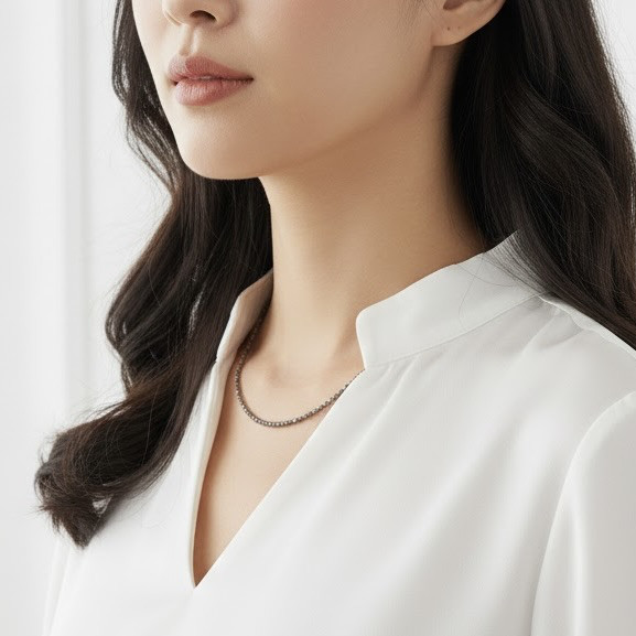 オブシディアン(天然石)ネックレス　l-bdaa009n