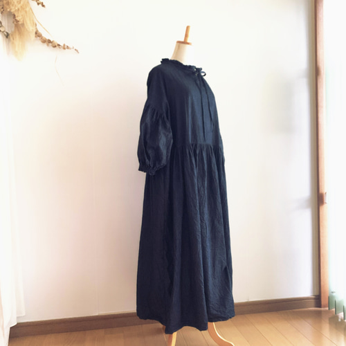 ◌◌◌New フリル襟とバルーン袖のワンピース＋6オンスデニム＋