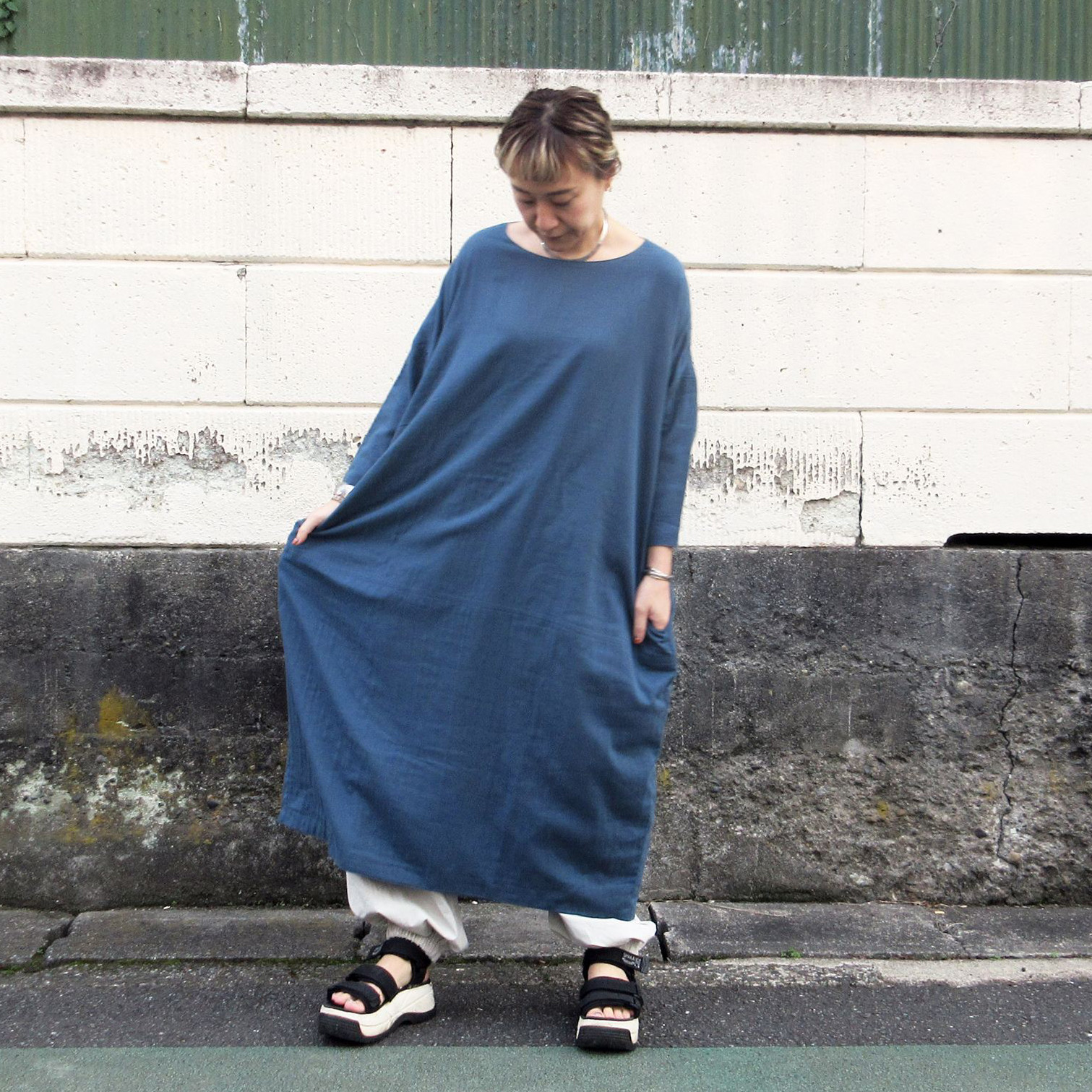 これ1枚でキマる！毎日着たい【すっぽりボリュームワンピース】ふんわりダブルガーゼ贅沢リバーシブル★