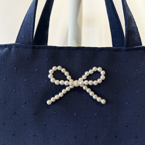 パールリボン レッスンバッグS ネイビー トートバッグ cerise 通販