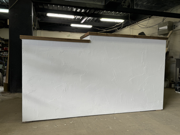 足場材×ホワイトカウンター】漆喰風 セミオーダー可能