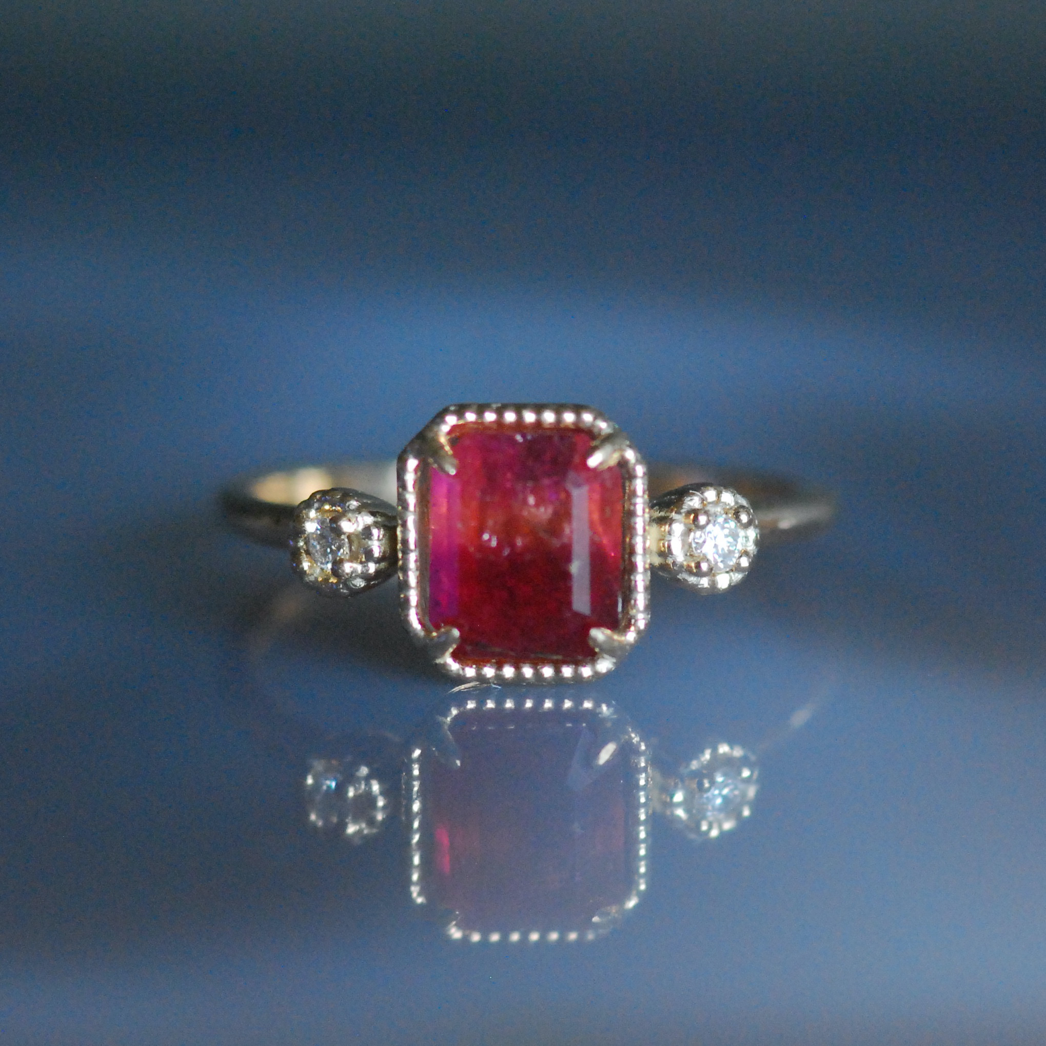 深紅のバーガンディーカラー　バイカラートルマリン ring / K10YG【1点限り】