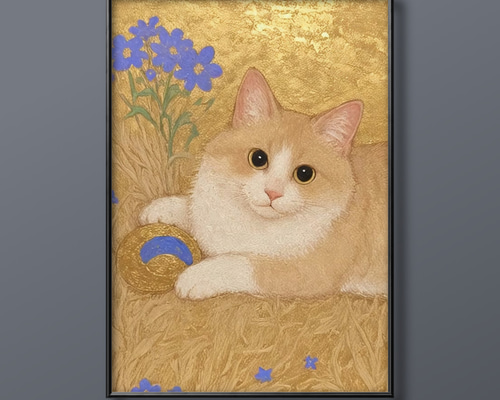 アクリル画　石段で見守る猫　Ａ２ it-63201f55bc1fe-1200.jpg
