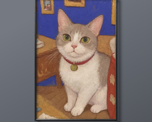 絵画 | イラストポスター 125 ☆ 【いつでも好奇心のある猫