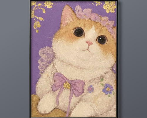 絵画 | イラストポスター 127 ☆ 【可愛いスカートを着た猫ちゃん