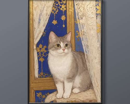 りょうちゃん様予約 絵画「猫の背中にアポロ11号／猫の頭に回転木馬」 りょうちゃん様予約 絵画「猫の背中にアポロ11号／猫の頭に回転