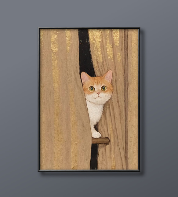 りょうちゃん様予約 絵画「猫の背中になにかある〜アラジンと魔法の