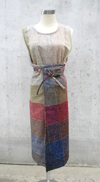 唯一無二1点マス見本チュニックワンピース　前後着れる4way以上着回し　1点物