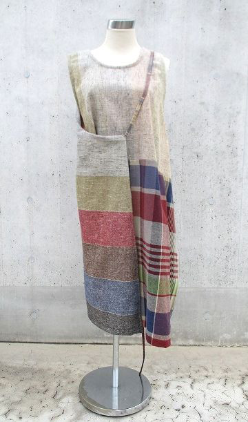 唯一無二1点マス見本チュニックワンピース　前後着れる4way以上着回し　1点物