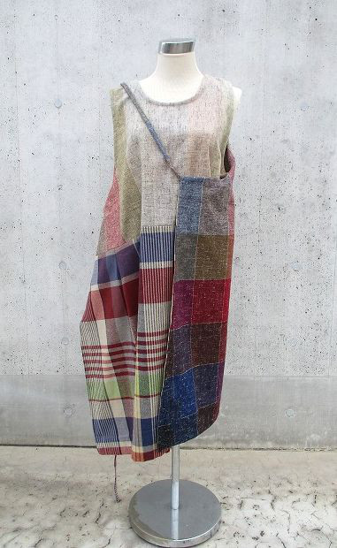 唯一無二1点マス見本チュニックワンピース　前後着れる4way以上着回し　1点物