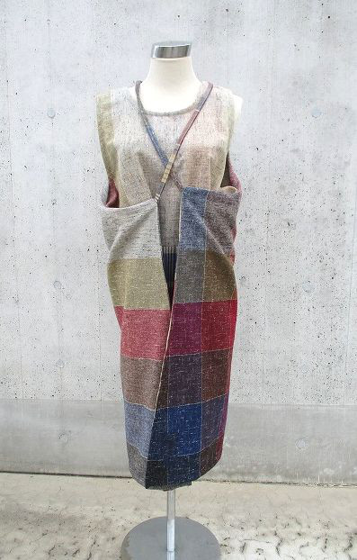 唯一無二1点マス見本チュニックワンピース　前後着れる4way以上着回し　1点物