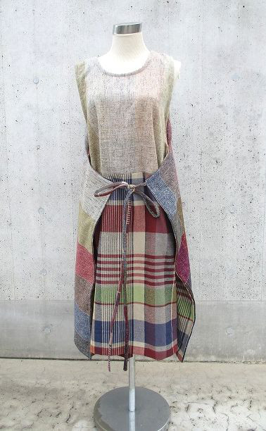 唯一無二1点マス見本チュニックワンピース　前後着れる4way以上着回し　1点物