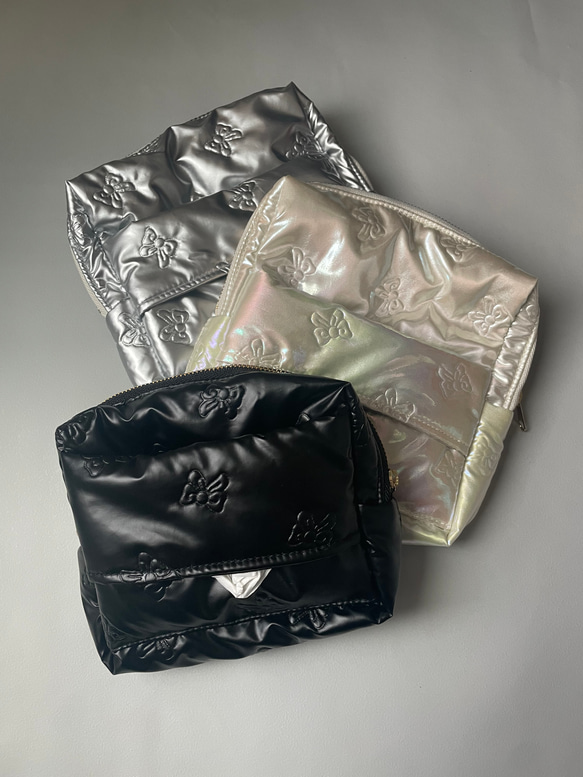 超軽量 ポケットティッシュケース付き マチありリボンキルトマルチ