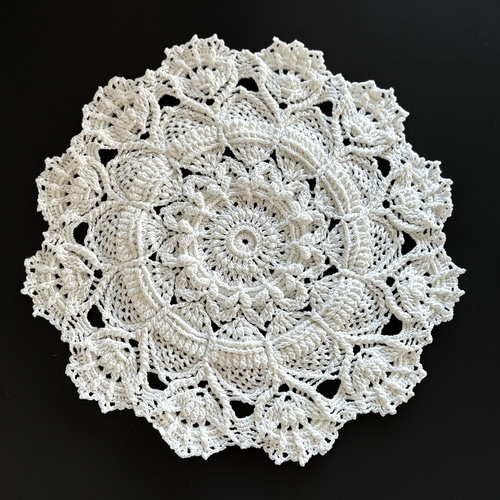 可愛い♡立体模様のレース編み ドイリー 白 28cm その他インテリア雑貨