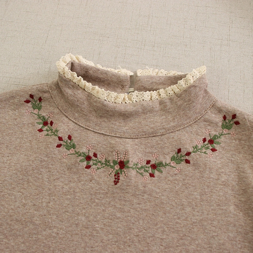 花刺繍【MACDUGGAL】ハイネックケープバックヒート ガウン CSK542402 刺繍キット yulaのこころ躍る草花刺繍 ミニトート