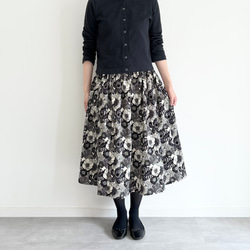 ♦︎2025新色♦︎ノルディックフラワー　コーデュロイのギャザースカート 2枚目の画像