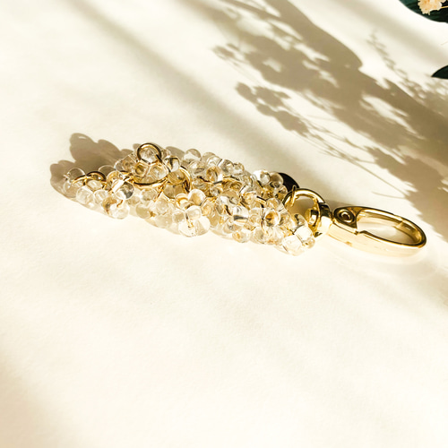 煌めくガラスビーズのシャンデリアキーホルダー‧⁺ ⊹˚. ˖ ࣪クリスタル