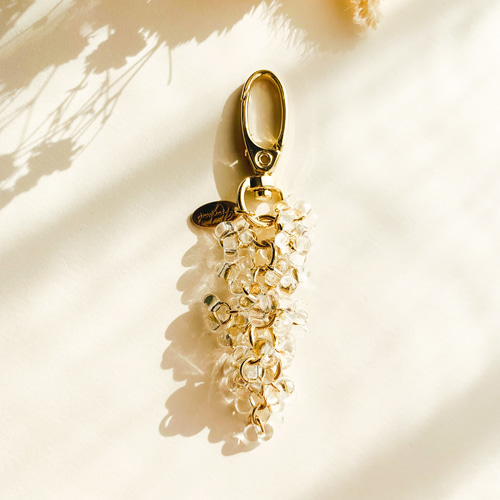 煌めくガラスビーズのシャンデリアキーホルダー‧⁺ ⊹˚. ˖ ࣪クリスタル