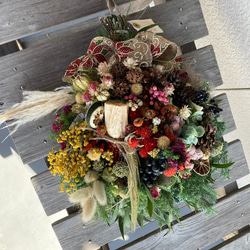 【SOLD】森の三日月クリスマスリース 森の三日月リース☆*:クリスマスリース 北欧 カントリー 冬リース 玄関