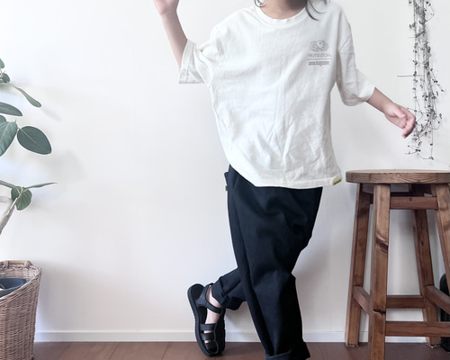 洗い加工ブラックデニム』サルエルパンツ 親子コーデ 子供服 Mymade