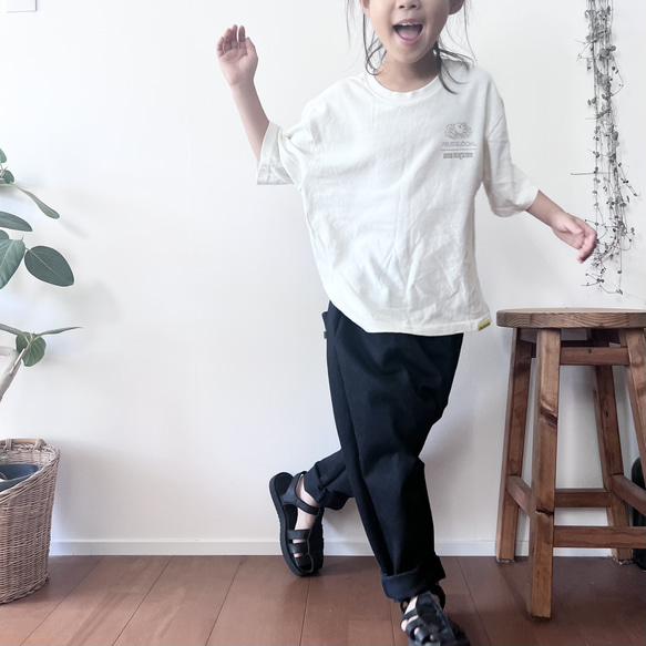 洗い加工ブラックデニム』サルエルパンツ 親子コーデ 子供服 Mymade