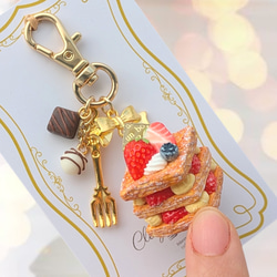 こだわりショートケーキのバッグチャーム フェイクスイーツ