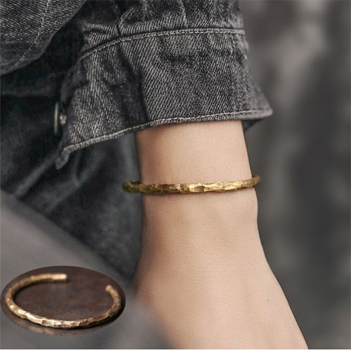 真鍮 レトロ 手作り ブロンズ 電磁波対策 銅 ブレスレット バングル