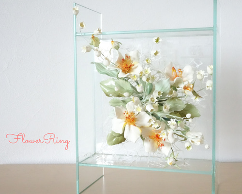 美しい油彩画 花のアレンジメント 爽やかで美しい紫陽花のアレンジメント♡ 美しい紫陽花♡上品