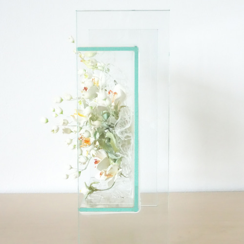 粘土の花/薔薇/ガラス】透明感✕白色が美しい ホワイトウィングス(バラ