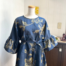 有松絞りリメイク　　花柄ノースリーブワンピース 有松絞りリメイク 花柄ノースリーブワンピース - メルカリ