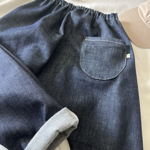 洗い加工ダークネイビーデニム』サルエルパンツ 親子コーデ 子供服