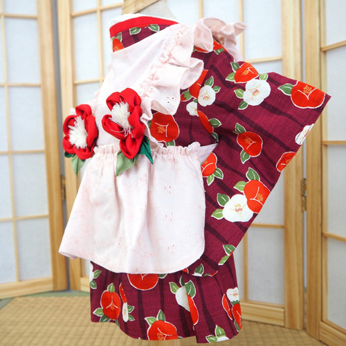 ワンピース ドレス 和柄 和装 着物風 ドックウェア 犬 猫 洋服 ワンピース ドレス 和柄 和装 着物風 ドックウェア 犬 猫 洋服