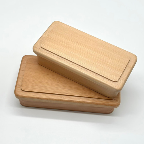 木製 弁当箱 10個セット 共箱付き 弁当箱 くりぬき シェア弁当箱 大 600ml 一段 ナチュラル ランチ