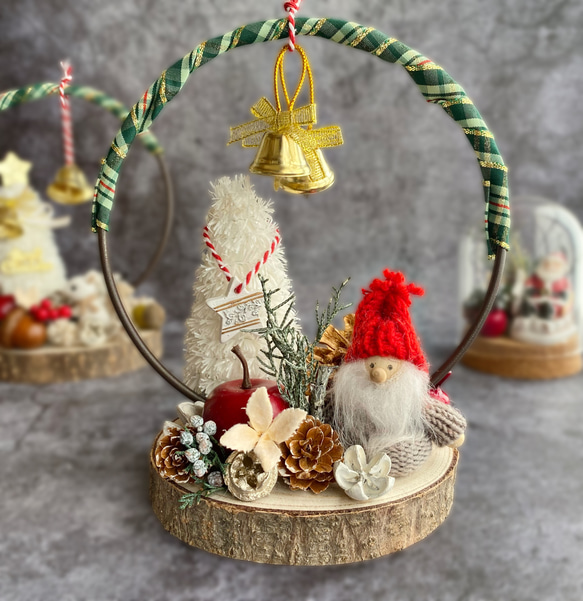 ハンドメイド　クリスマス飾り（お庭いっぱいChristmas❄） Happy Christmas 森のクリスマス A オブジェ クリスマス飾り