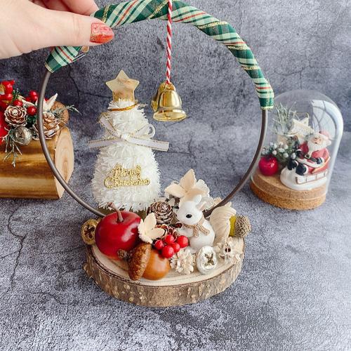 Happy Christmas 森のクリスマス A オブジェ クリスマス飾り ドライ