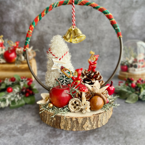 Happy Christmas 森のクリスマス A オブジェ クリスマス飾り ドライ