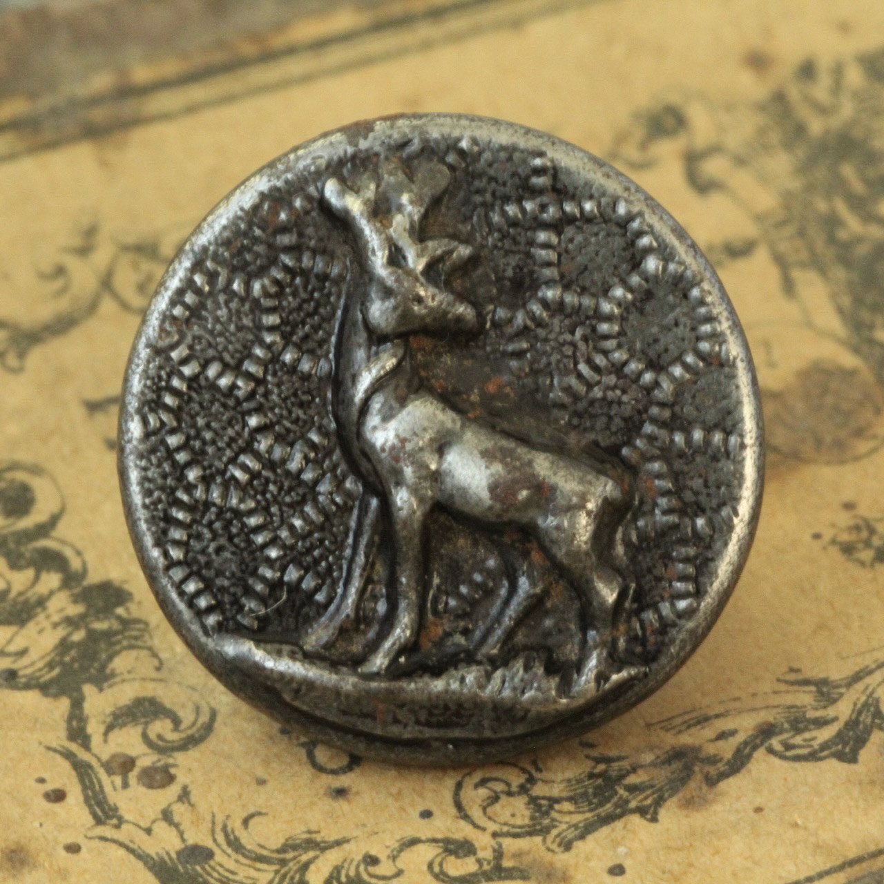 40s vintage French ハンティング　フランス　動物ボタン　20個