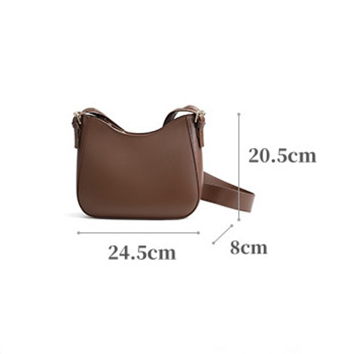 スタイリッシュなレトロ!•茶色•天然牛革ショルダーバッグ•肩がけかばん