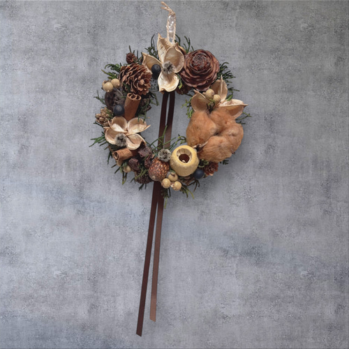 木の実のリース 13㎝ リース ドライフラワーリース プリザーブド