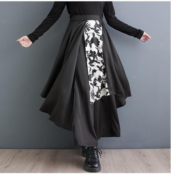 大きいサイズ レディース パンツ 変形 秋冬 新品 ワイドパンツ イ  