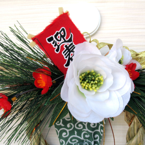 お正月しめ縄 獅子頭のお正月リース飾り 大25-2 リース kisetukazari2