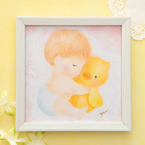複製画】「ぎゅっ」 パステルアート かわいい赤ちゃん ひよこ 複製画】「ぎゅっ」 パステルアート かわいい赤ちゃん ひよこ