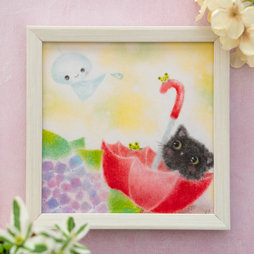 ブルーの紫陽花と猫のイラスト素材 [25829037] - PIXTA